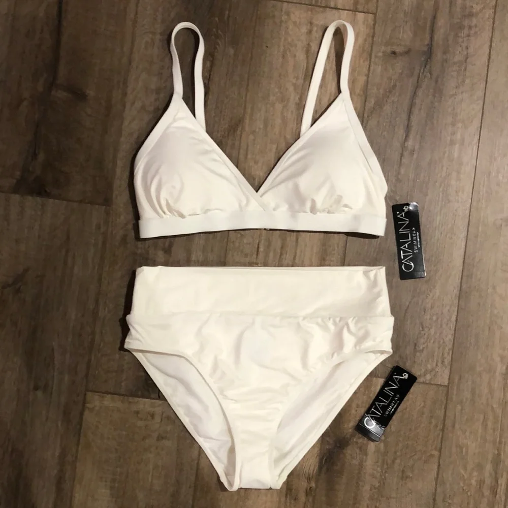 NWT! - CATALINA SWIMWEAR Cream & Gold Bikini Set
